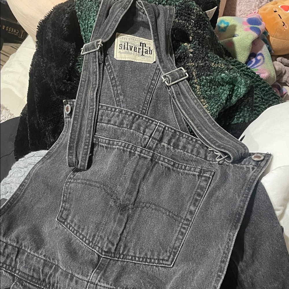 Levi's Men's Gray Denim Overalls